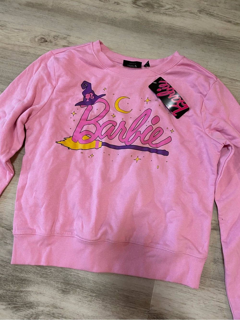 Barbie Halloween Witch Pink Graphic Crewneck Sweatshirt- NWT - Picture 10 of 15